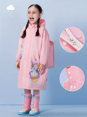 Waterproof Unicorn Graphic Raincoat Poncho for Girls