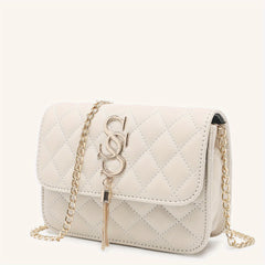 Chain Crossbody Bag Quilted Square Flap Purse Tassel Shoulder Bag