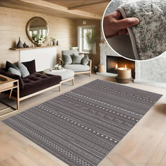 Geometric Texture Pattern Rug for Living Room and Bedroom Indoor Outdoor