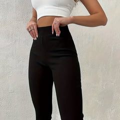 High Waisted Flared Yoga Trousers
