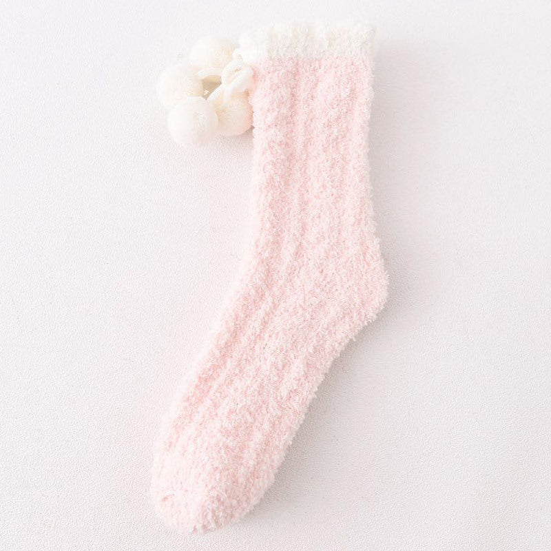 Cozy Coral Fleece Mid Tube Socks for Winter