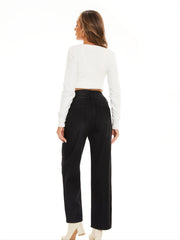 High Waist Straight Leg Jeans Wide Leg Loose Fit High Rise Denim Pants