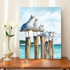 Seagull 40 64x50 Unframed DIY Acrylic Painting by Numbers Kit