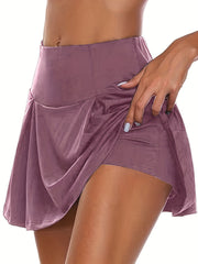 High Waist Tennis Sports Skorts For Women Solid Casual Skirts