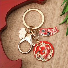 Chinese Style Alloy Koi Keychain Pendant Creative Couple Key Chain
