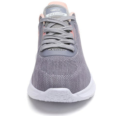 Gray & Pink Mesh Sneakers Lightweight Running Shoes Women's Footwear