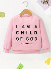Graphic Girls Round Neck Sweatshirt Toddler Kids Tops Pullover