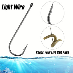 DWLIFE Stainless Steel Aberdeen Hooks Long Shank Light Wire 50 100pcs 10 66mm