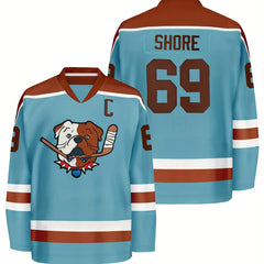 Men's Dog Print Ice Hockey Jersey 69