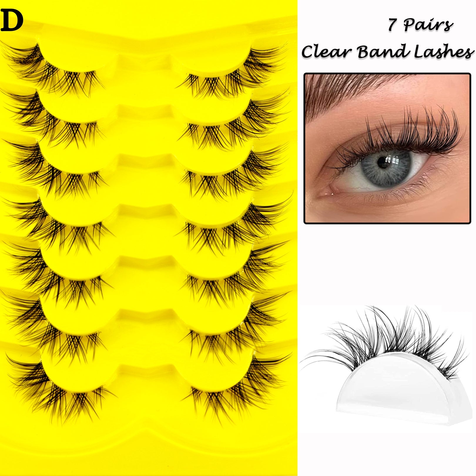 7 Pairs Cat Eye Lashes Curling Sexy DIY Extension Natural False Eyelashes