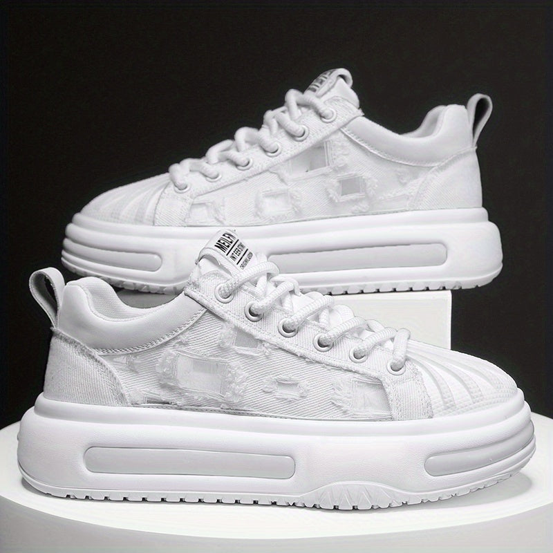 Men's Chunky Lace-Up Sneakers Ripped Shoes