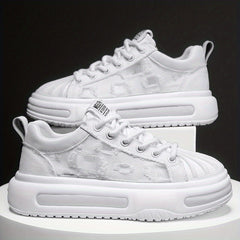 Men's Chunky Lace-Up Sneakers Ripped Shoes