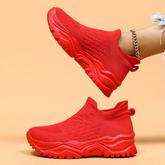Women's Breathable Knit Slip On Sneakers Lightweight Running Shoes