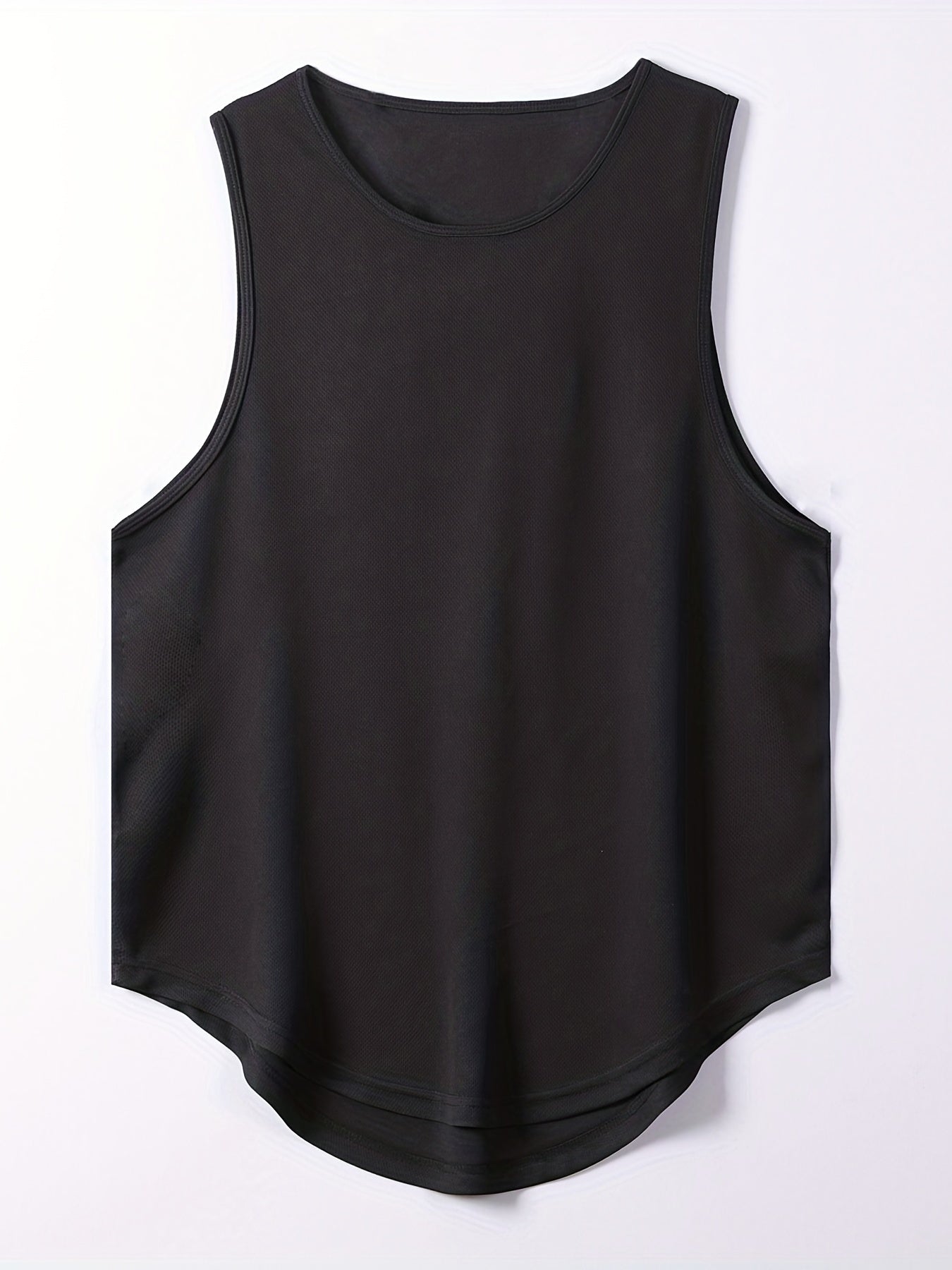 Men's Tank Top Solid Stretch Crew Neck Sleeveless Sports Top