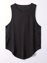 Men's Tank Top Solid Stretch Crew Neck Sleeveless Sports Top