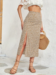 Ditsy Floral Print Maxi Skirt High Waist Summer Vacation Women's Clothing