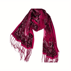 Vintage Paisley Print Scarf Tassel Shawl Hijab Head Wrap