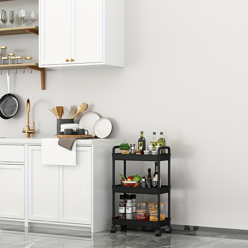 3 Tier Utility Cart Rolling Organization Cart Multifunctional Storage Shelves