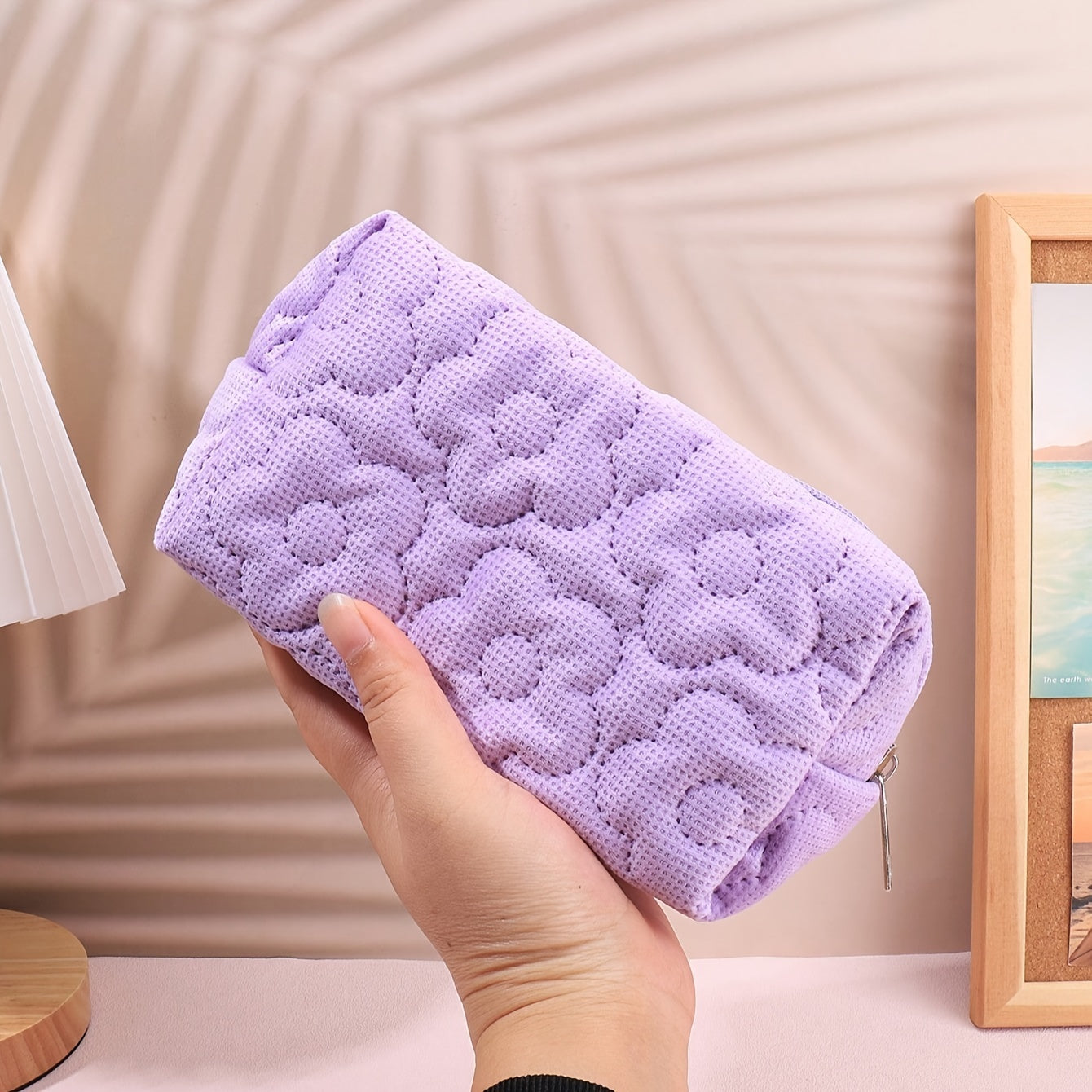 Flower Pattern Pencil Case Cosmetic Storage Bag Multifunctional Bag
