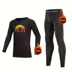 2pcs Kids Cowboy Fleece Sets Crew Neck Pullover Elastic Waist Matching Pants