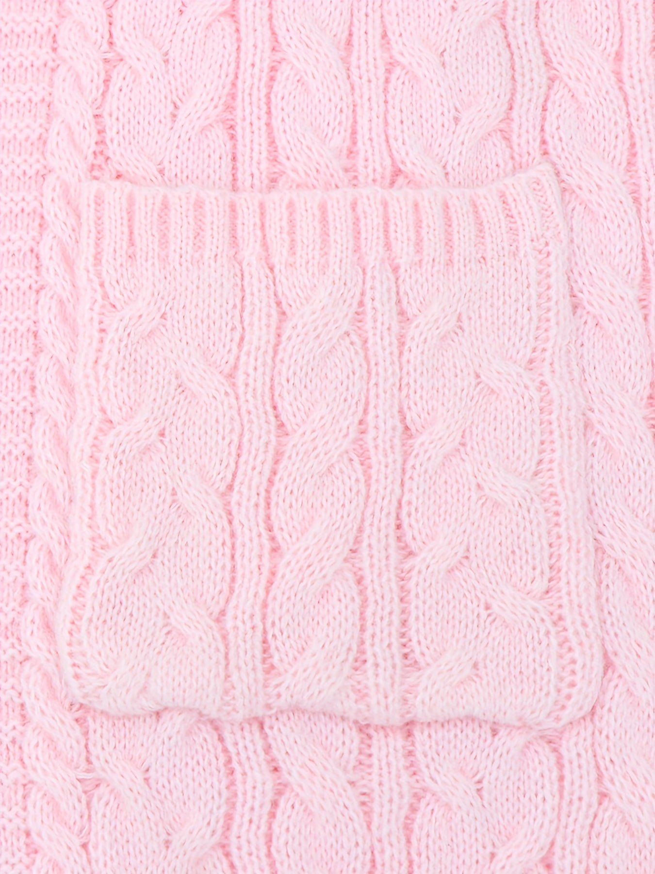 Solid Jacquard Open Front Cardigan With Pockets