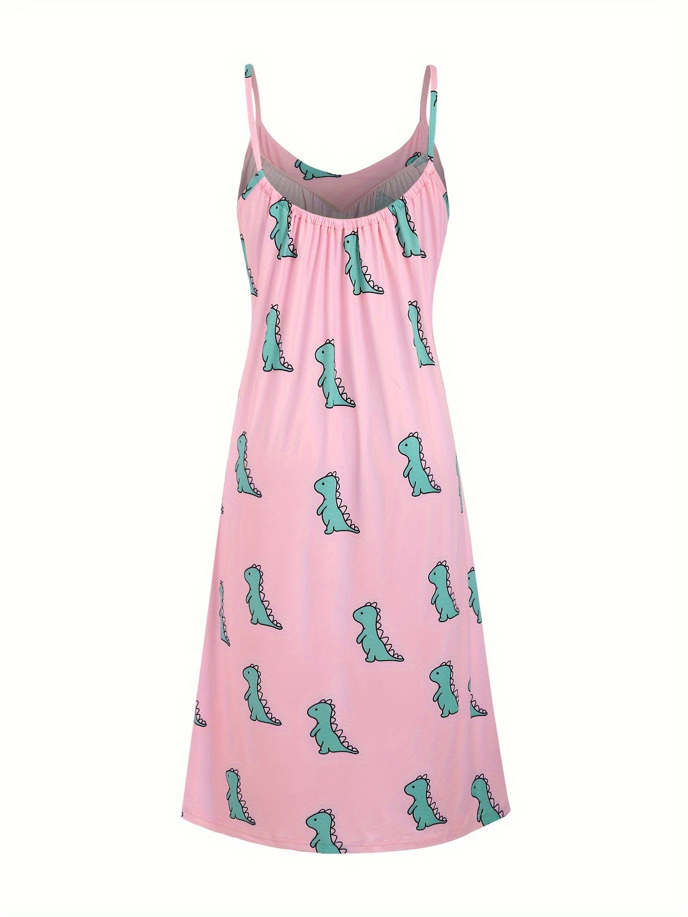 Dinosaur Print V Neck Cami Sleep Dress