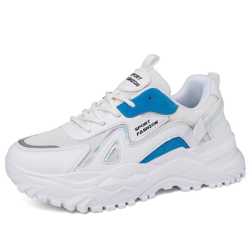 Women's Colorblock Chunky Sneakers Platform Lace Up Running Shoes