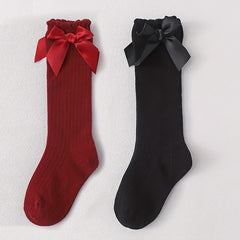 2pairs Baby Girls Kids Bowknot Princess Socks Spring Autumn Children's Socks