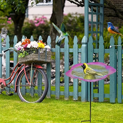 Metal Bird Feeder Stake, Outside Bird Bath & Seed Platform, Garden Patio Decor