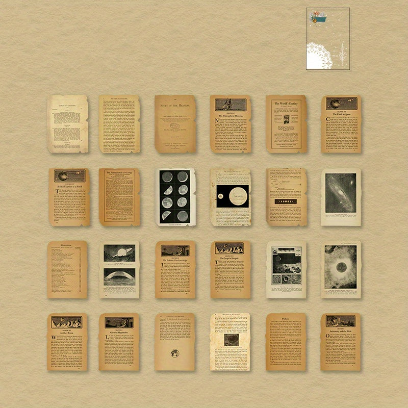 25pcs Vintage Stationery DIY Backing Paper Material