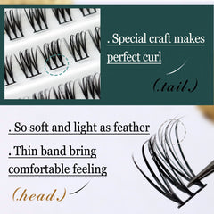 10 Rows Cluster False Eyelashes Large Capacity Individual Lashes