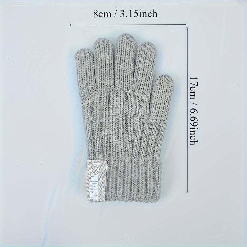 Kids' Warm Knitted Gloves for Winter Weather