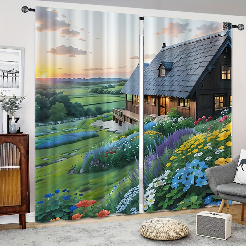 Cartoon Garden Curtain Tapestry For Outdoor Party Decoration