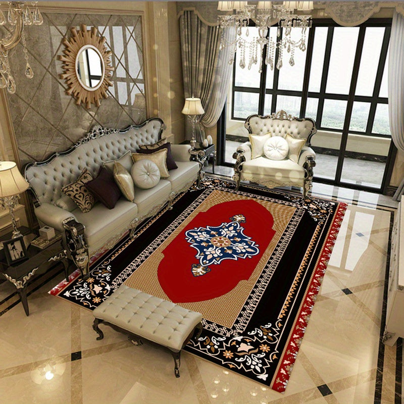 Vintage Floral Area Rug Non Shedding Floor Carpet Living Room Bedroom