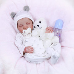 18 Inch Lifelike Baby Dolls Reborn Baby Dolls Weighted Soft Cloth Body Gift Set