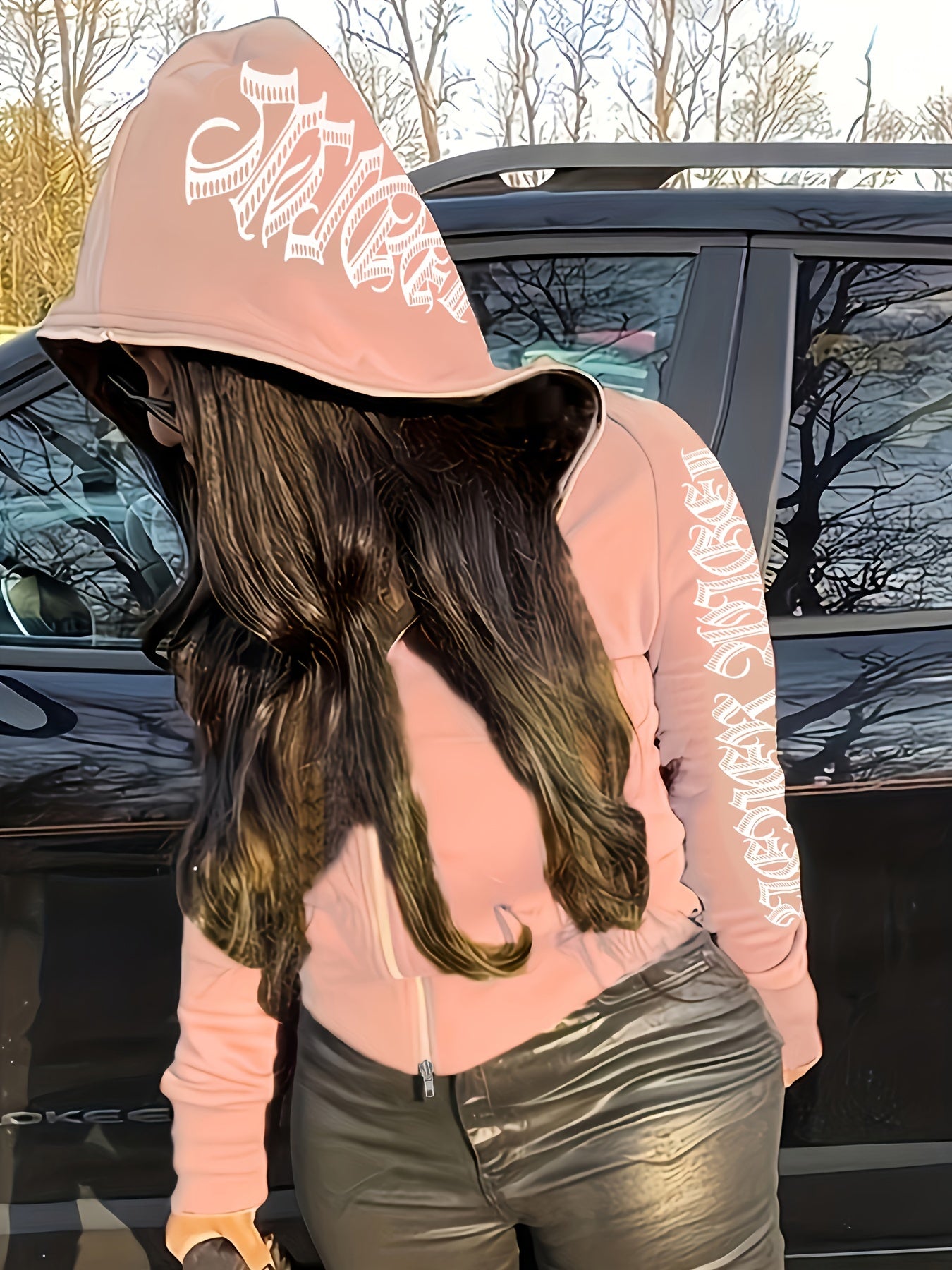 Full Zip Hooded Sweatshirts Long Sleeve Top Jacket for Women