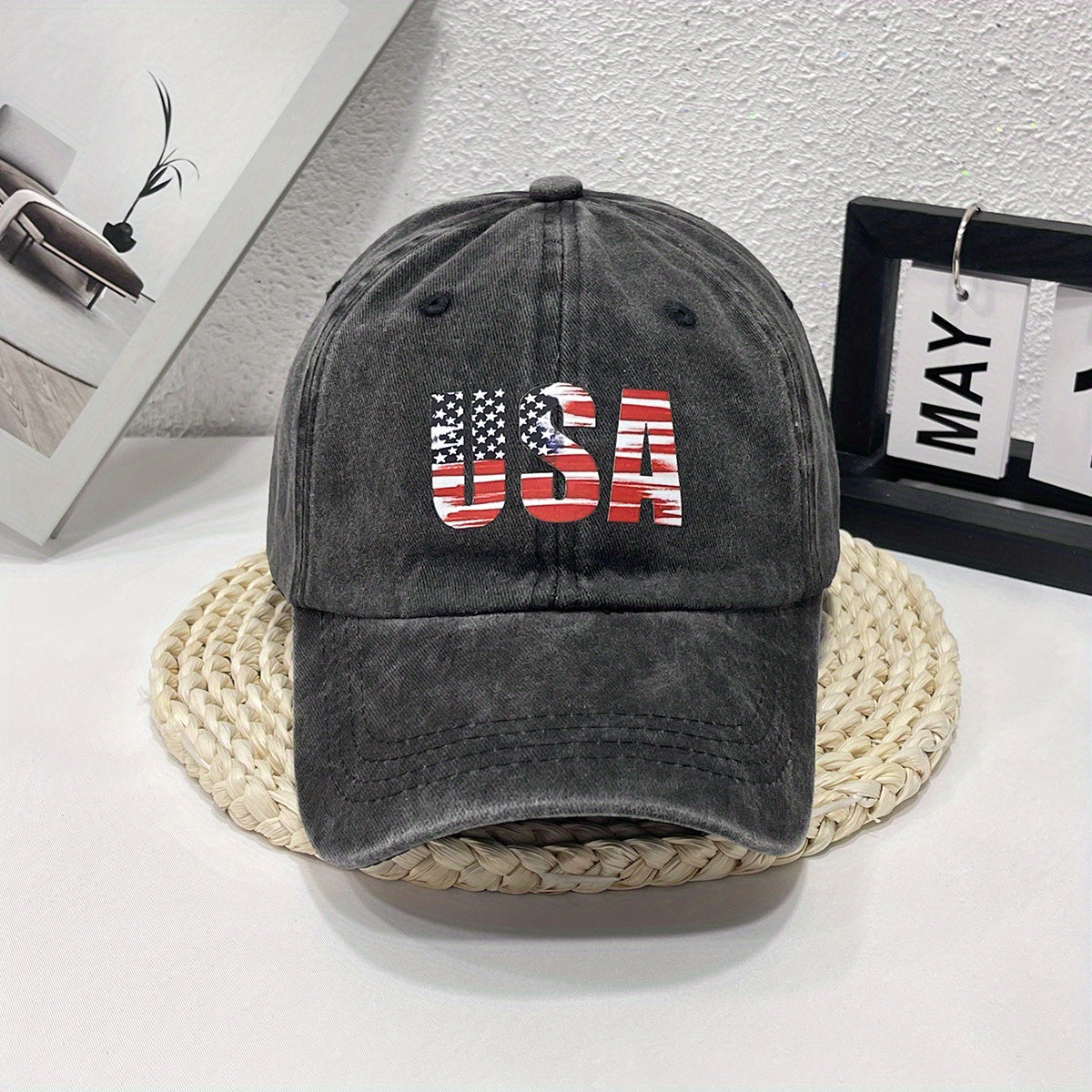 Flag Pattern Men's Denim Baseball Cap
