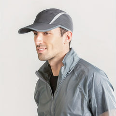 Foldable Mesh Sports Hat with Reflective Stripes for Men
