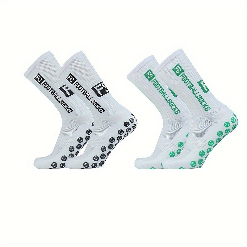 2 Pairs Men's Mid Crew Sport Socks - Sweat Absorbing & Comfy