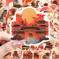 50pcs National Style Palace Series Graffiti Stickers DIY Sticker Pack