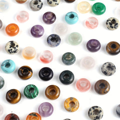 50pcs Natural Stone Big Hole Beads, Random Colour