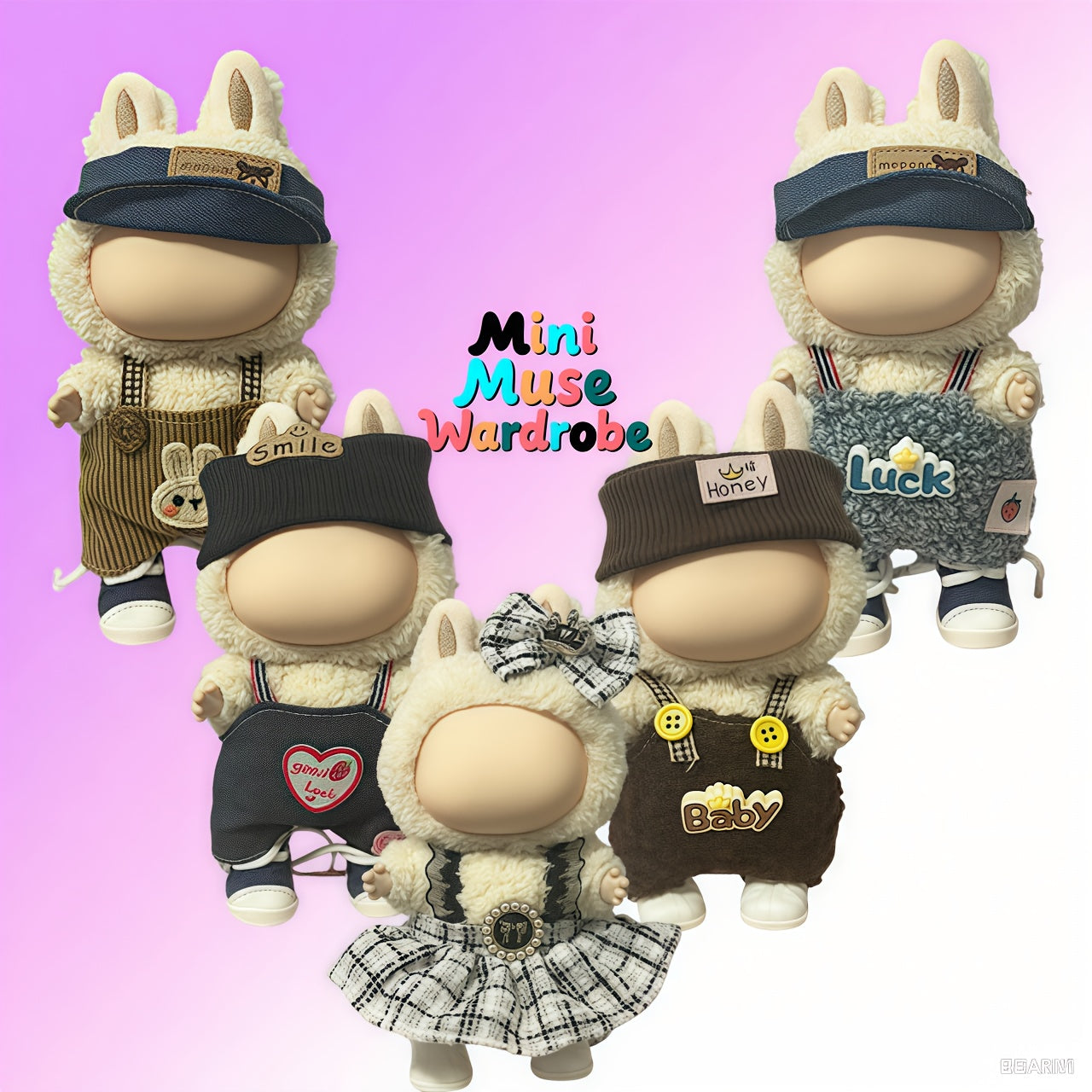 Doll Clothes Set with Hat, Work Pants, Headwear, Skirt - 2 Piece Set