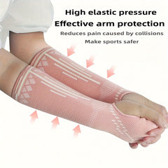 Volleyball Arm Sleeves with Protective Pads and Thumb Holes