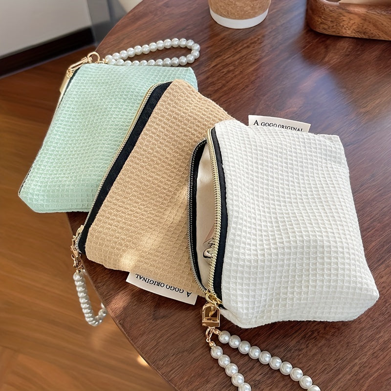 Faux Pearl Chain Lipstick Storage Bag