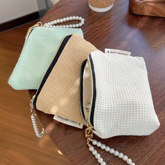 Faux Pearl Chain Lipstick Storage Bag