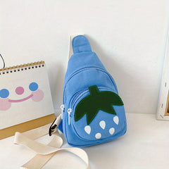Strawberry Pattern Kids Messenger Bag Children Shoulder Chest Bag