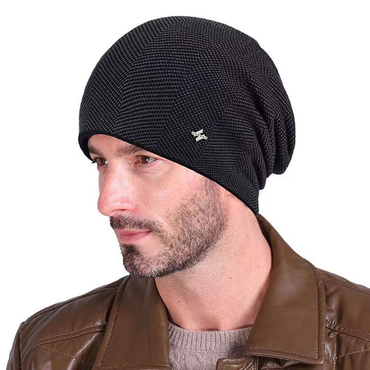 Men's Fleece Thickened Knitted Hat Winter Ear Protection Cap