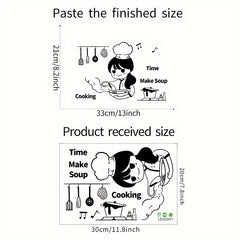 Cartoon Waterproof Vinyl Wall Sticker Mural for Kitchen Decor