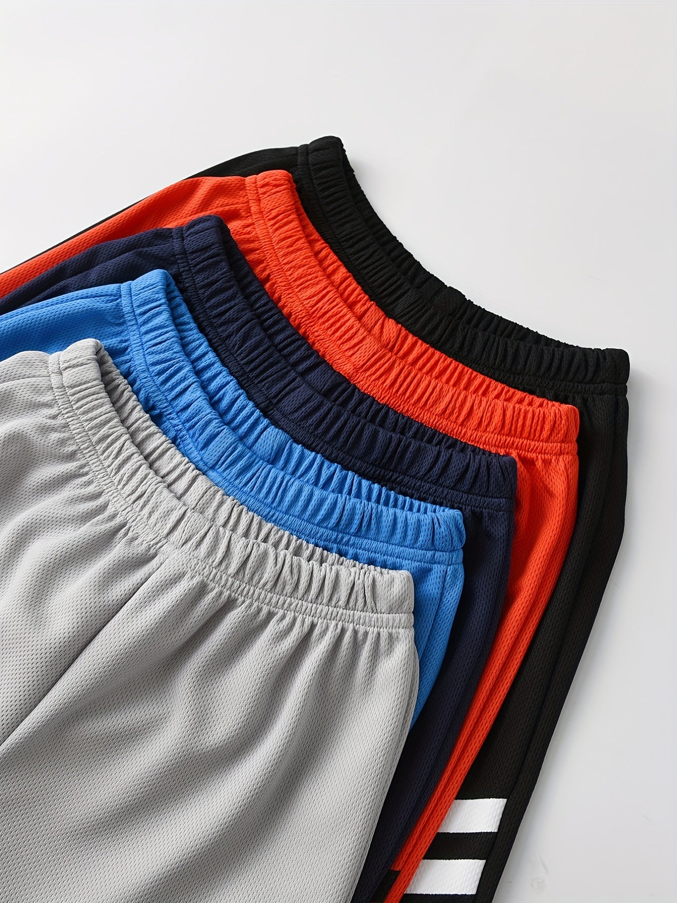 5pcs Boy's Shorts Elastic Waist Bottoms Comfy Soft Kids Active Clothes