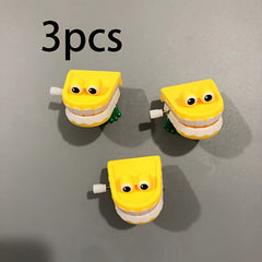 3Pcs Clockwork Jumping Teeth Toys with Eyes Christmas Children'S Toys